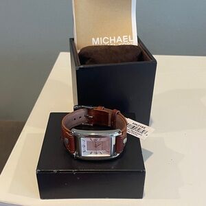 Michael Kors Silver and Brown Women's Watch